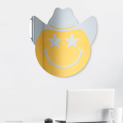 Happy Face with Cowboy Hat and Star Eyes