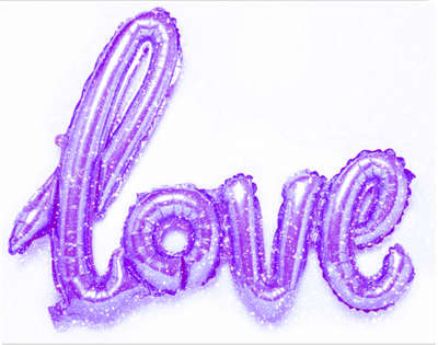 SAMPLE Purple Love Balloon Sparkler Acrylic Wall Art