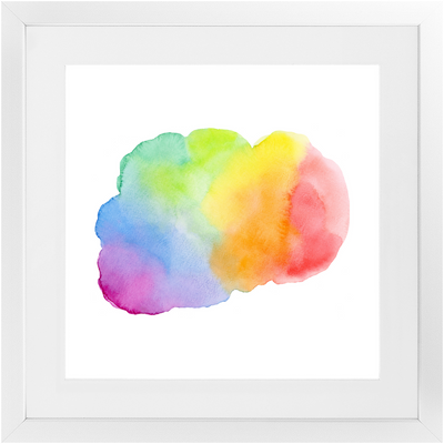 Watercolor Rainbow Cloud Framed Print