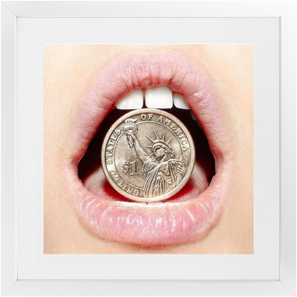 Lips Pillow Talk: United States of America Framed Prints