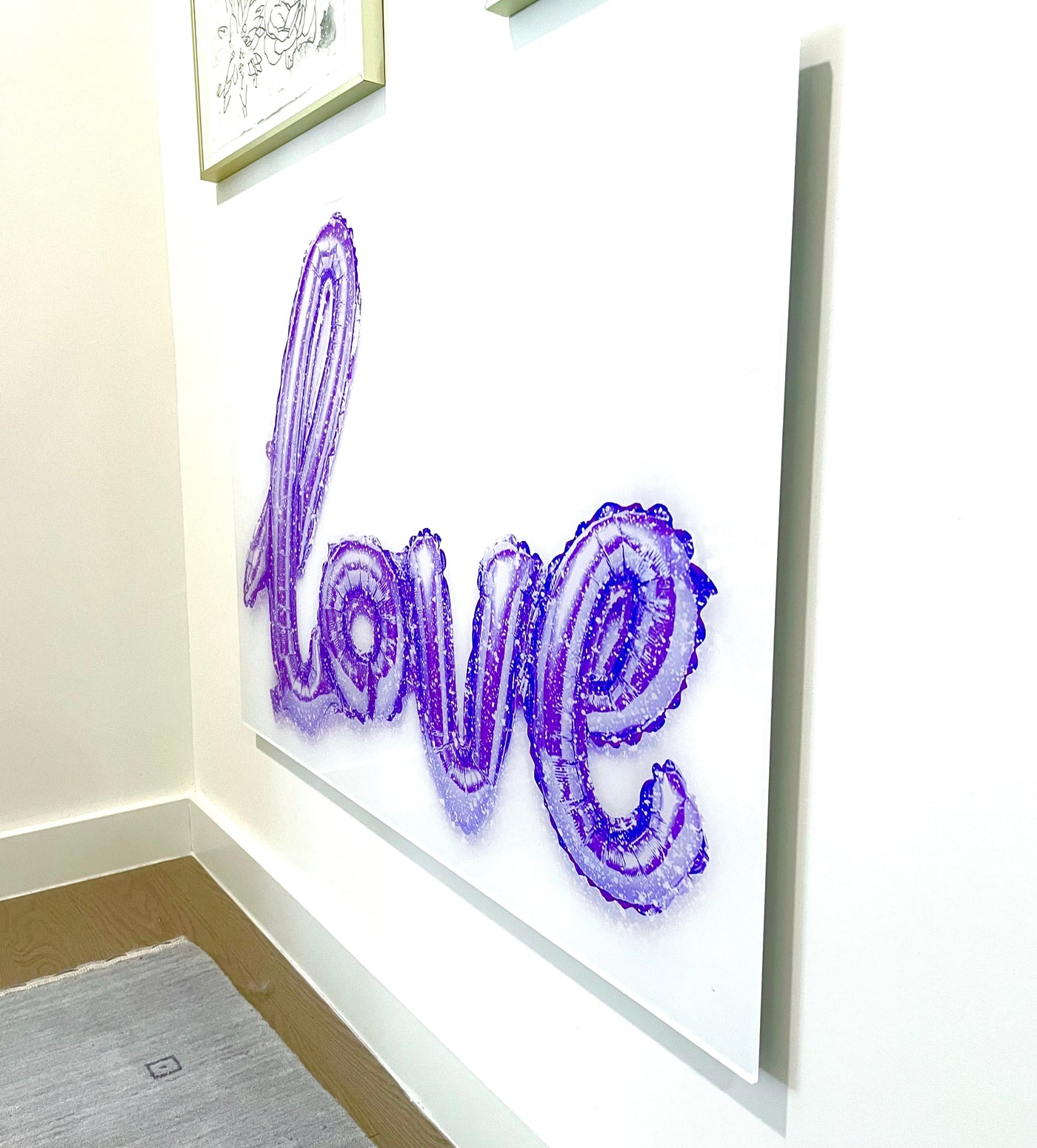 SAMPLE Purple Love Balloon Sparkler Acrylic Wall Art