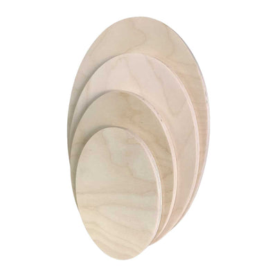 Trekell Raw Baltic Birch Ellipse Panel - 1/2" Thick Oval Wooden Canvas for Painting