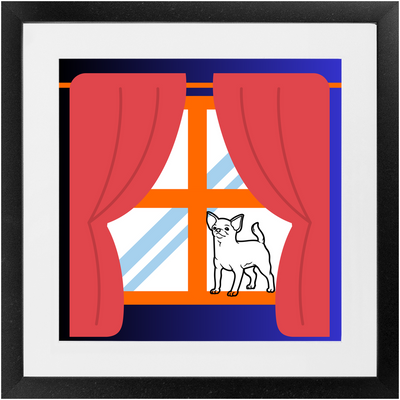 Chihuahua - Dogs in Windows - Framed Print