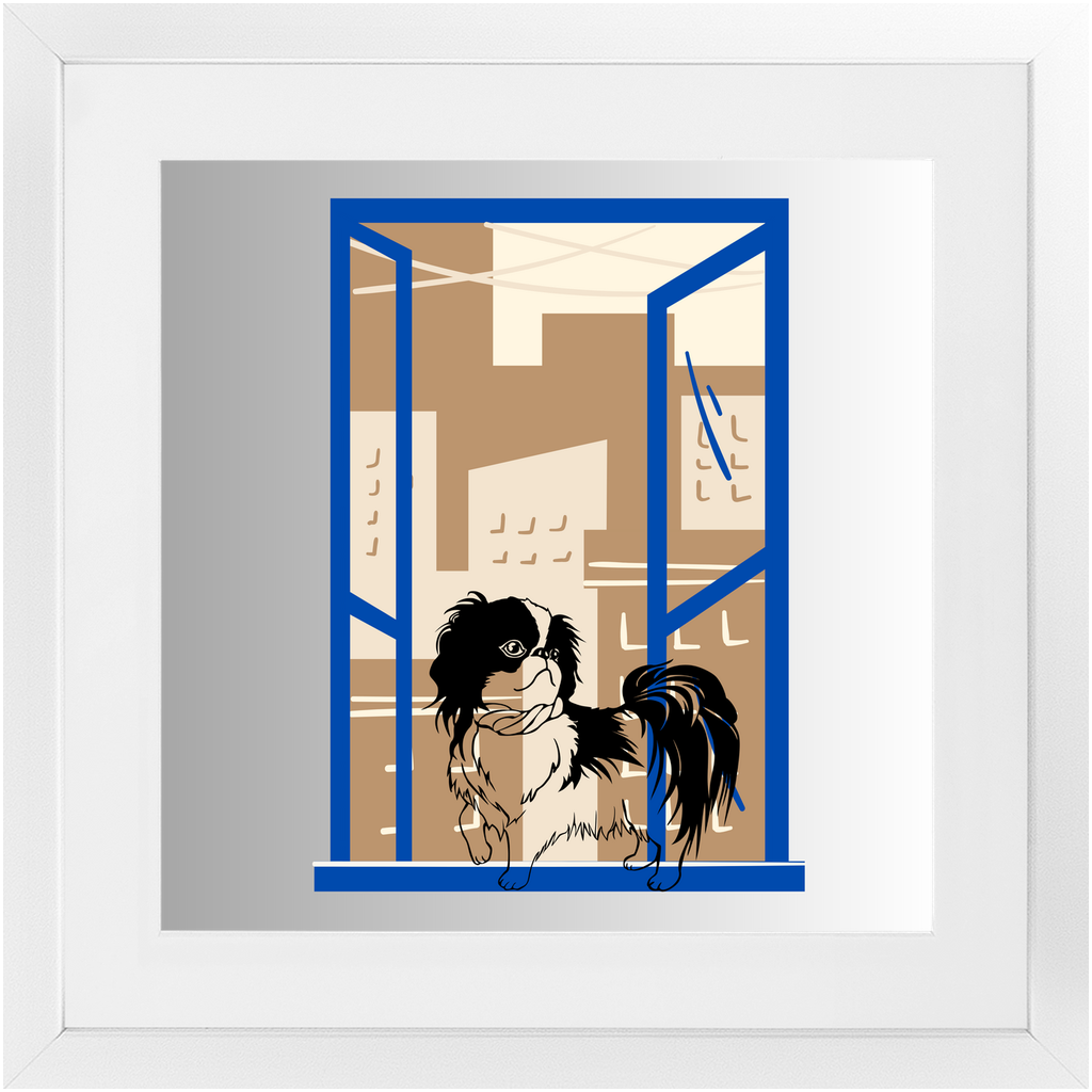 Shih Tzu - Dogs in Windows - Framed Print