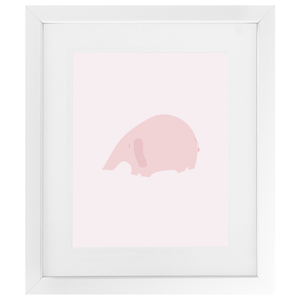 Taupe Baby Elephant Framed Print - Vertical