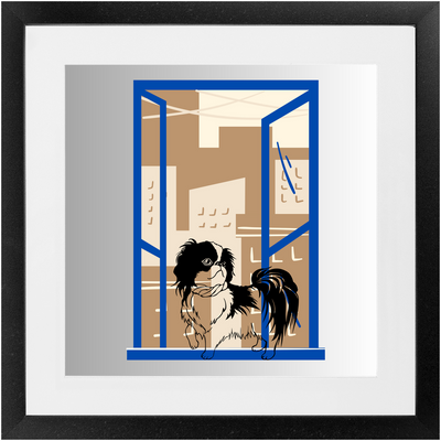 Shih Tzu - Dogs in Windows - Framed Print