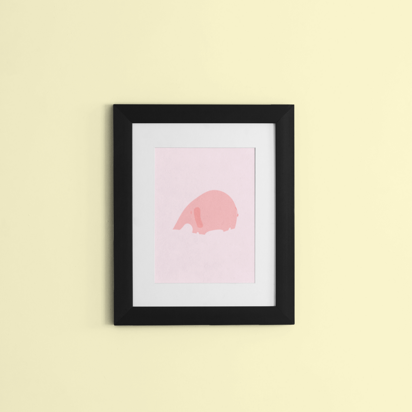Pink Baby Elephant Framed Print - Vertical