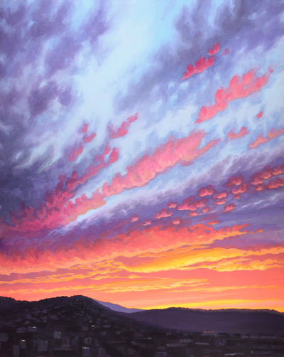 Sunset Over the West Hills 5 a Vertical Art Print