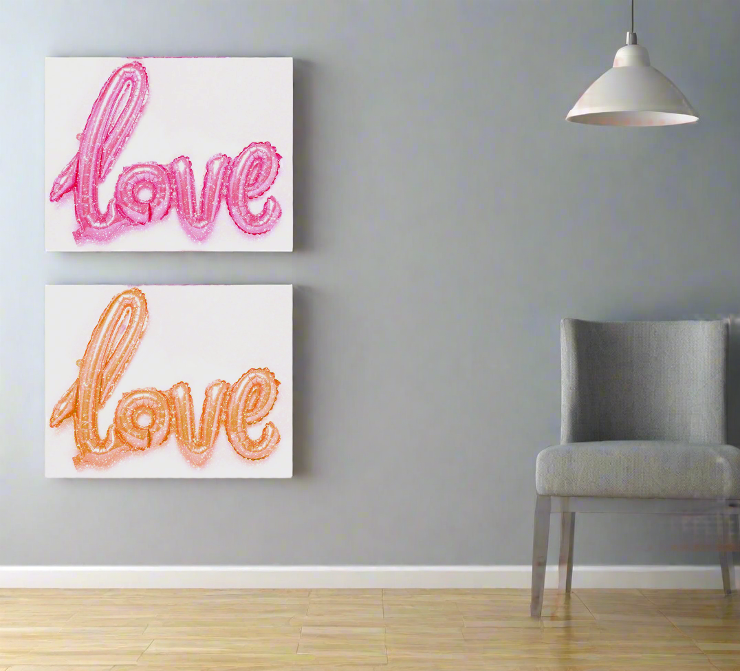 Love Balloon Sparkler Acrylic Wall Art