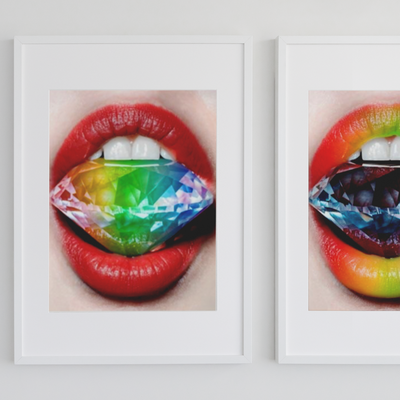 Technicolor Love Framed Print Set