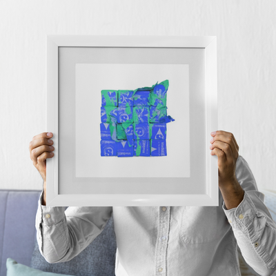Straight Warf / Turquoise on Blue Framed Print