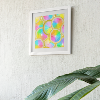 Citrus Stained Glass Framed Print