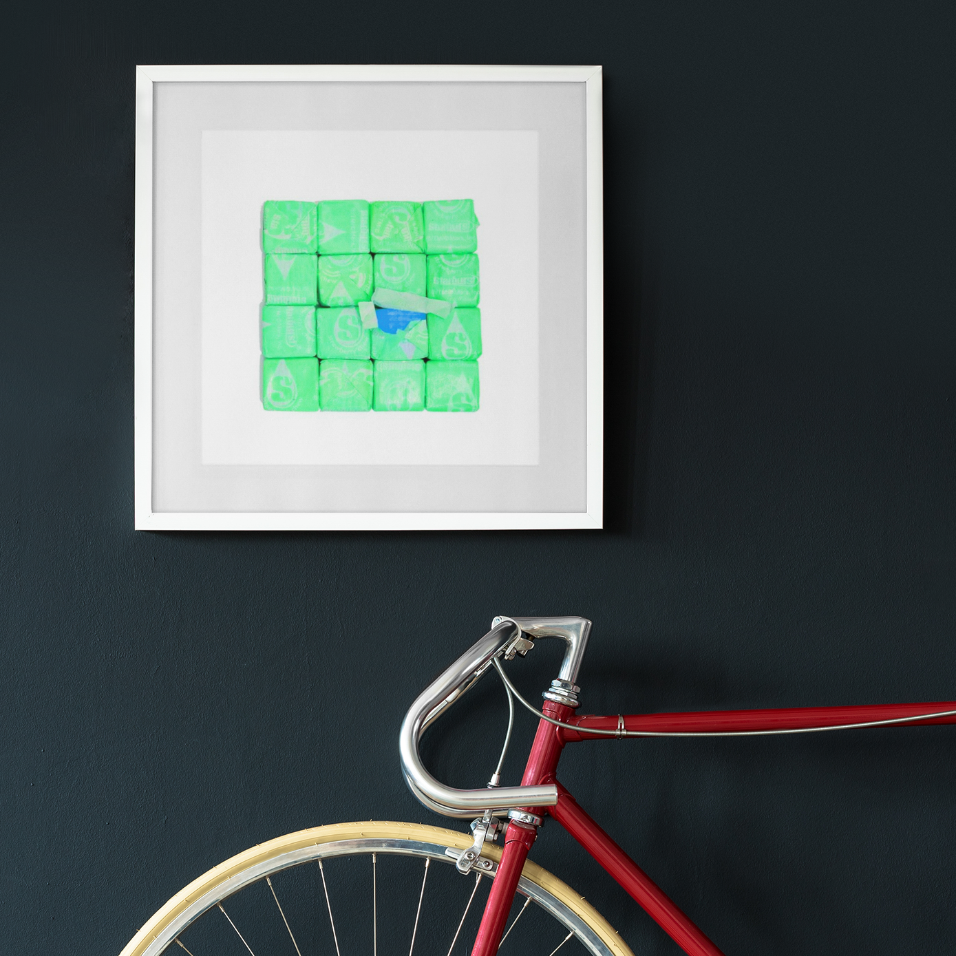 Gazebo / Neon Green Framed Print