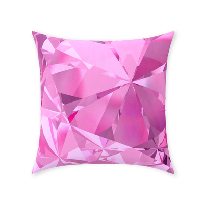 Pink Sapphire Cotton Throw Pillow