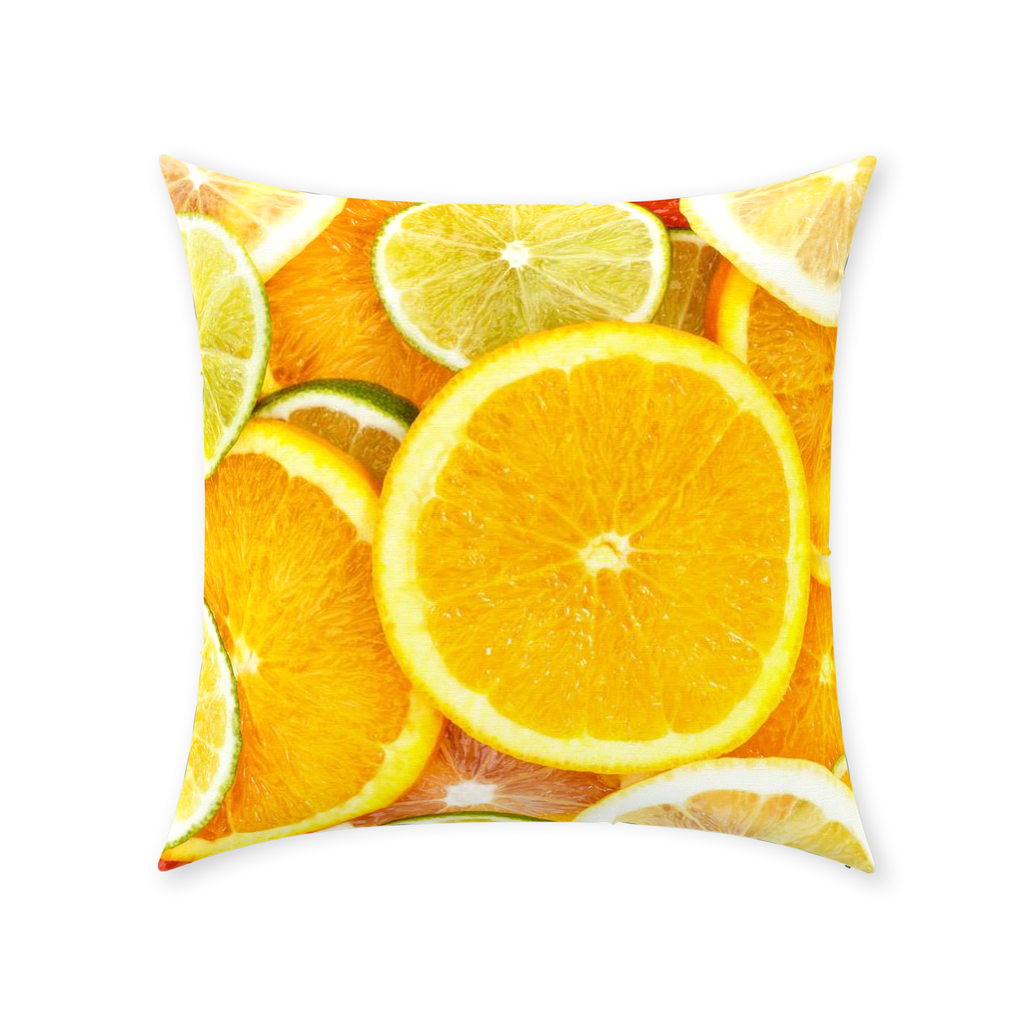 Oranges Cotton Throw Pillow