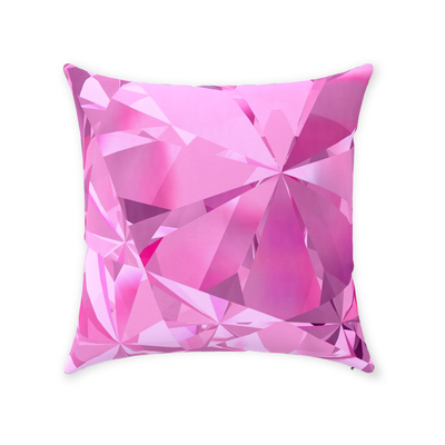 Pink Sapphire Cotton Throw Pillow