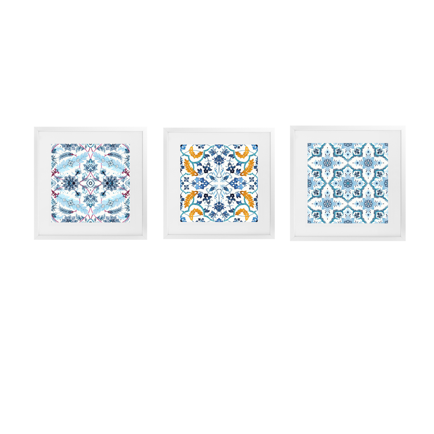 Blue Tile Triptych