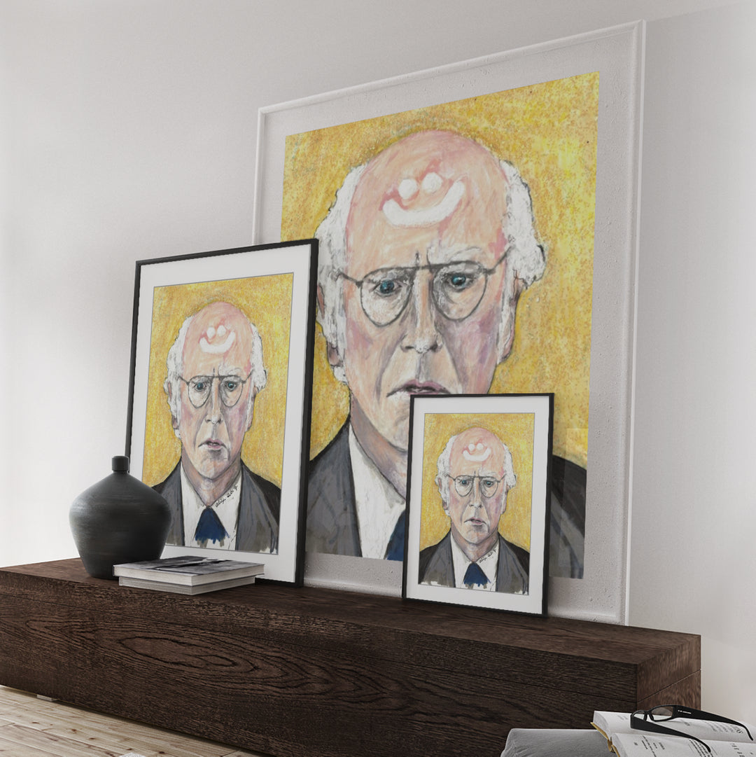 Larry David Smiley Face Framed Print - ArtSugar