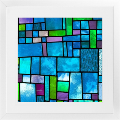 Stained in Turquoise Framed Print