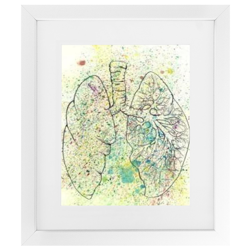 Anatomical Lungs Splatter Framed Print