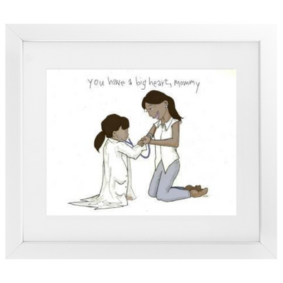 You Have a Big Heart, Mommy (black hair) Framed Print