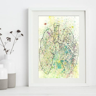 Anatomical Lungs Splatter Framed Print - ArtSugar