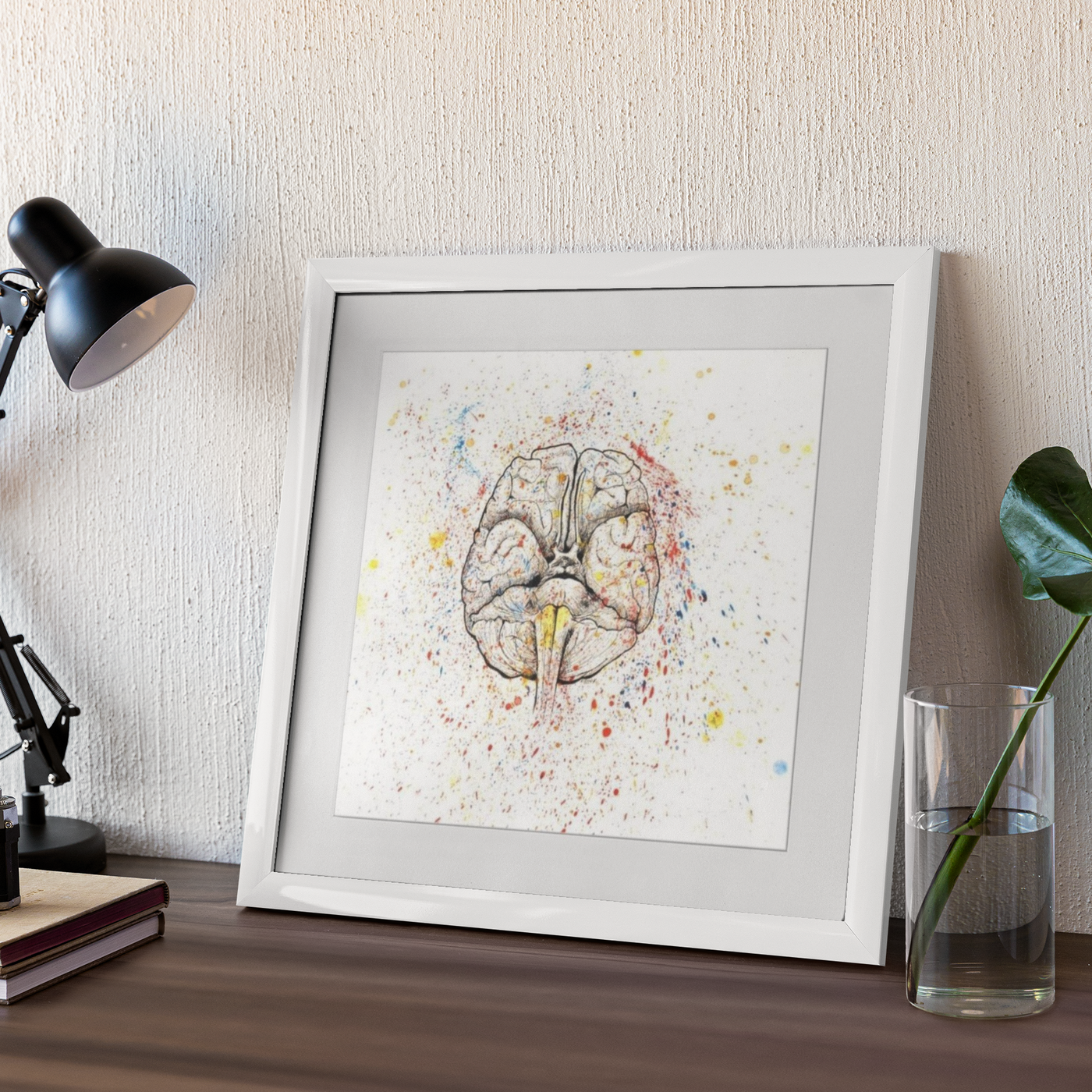 Anatomical Brain Splatter Framed Print