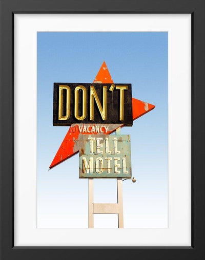 Don't Tell Motel Framed Print - ArtSugar
