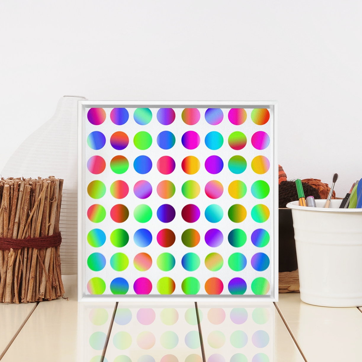 Dots -  Framed Canvas Wall Art