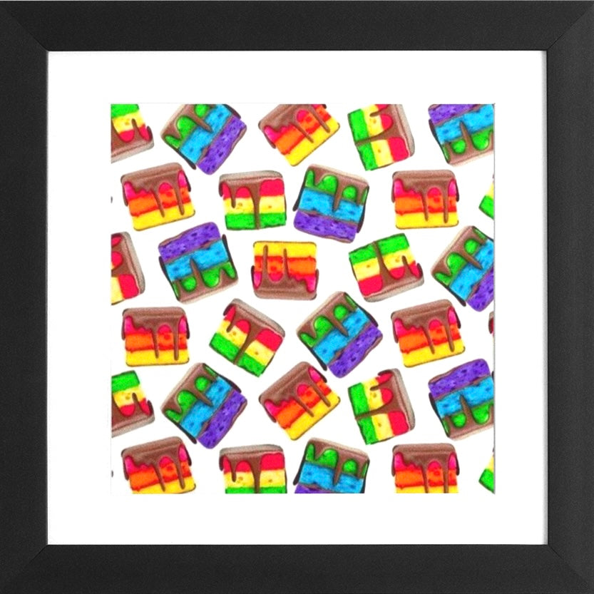 Rainbow Cookies Inspired by Zola Bakes Framed Print - ArtSugar
