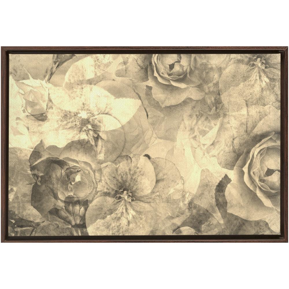 Sepia Floral - Walnut / 32x48 inch - Canvas
