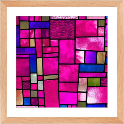 Stained in Pink - 26.5x26.5 inch / Natural - Framed Print