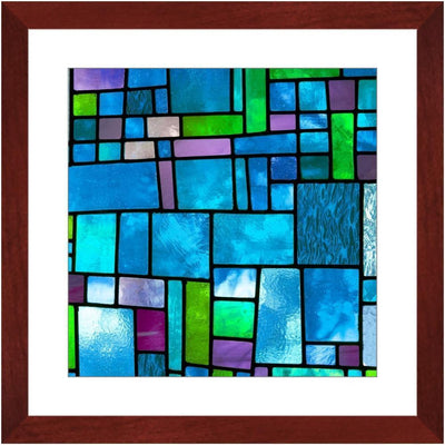 Stained in Turquoise - 22.5x22.5 inch / Cherry - Framed Print