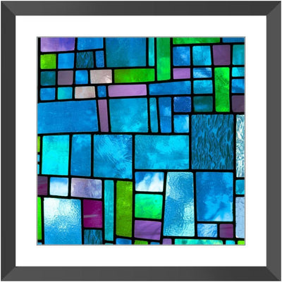 Stained in Turquoise - 26.5x26.5 inch / Black - Framed Print