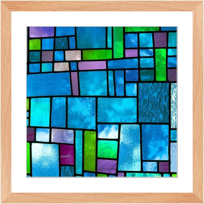 Stained in Turquoise - 26.5x26.5 inch / Natural - Framed Print