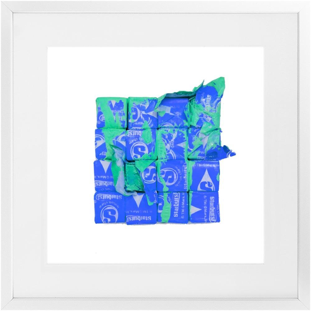 Straight Warf / Turquoise on Blue - Framed Print